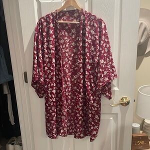 Floral Kimono Cardigan - Red